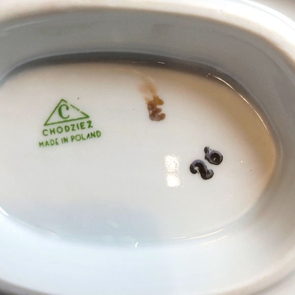 Chodziez Blue Floral Gravy Boat with Under Plate - Picture 7 of 10